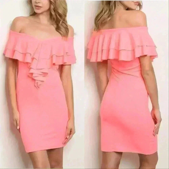 DRESS ALY Neon Off Shoulder Dress - Picture 1 of 1
